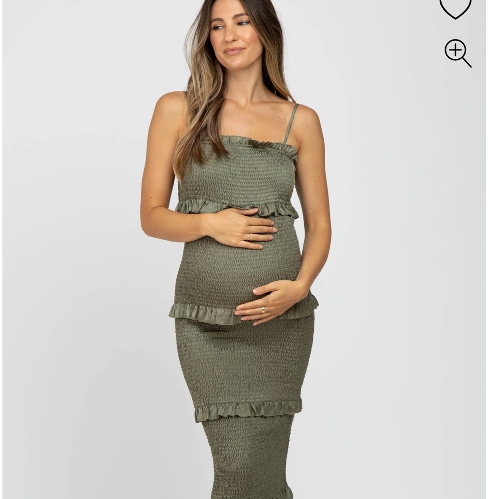 Pinkblush Olive Green Maternity Dress